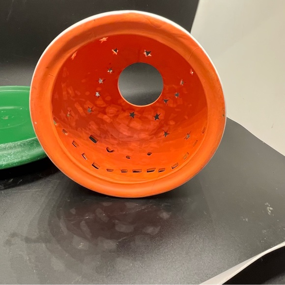 Vntge Candle Holding Glow Dome Christmas Santa & Train. Ceramic 2 Piece - Picture 9 of 16